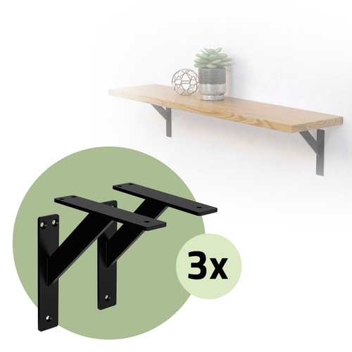 Mensole alluminio nero - 6x,
