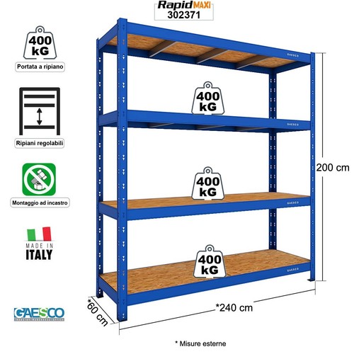 Scaffale metallo per garage - scaffale,